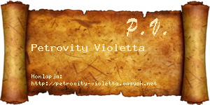 Petrovity Violetta névjegykártya